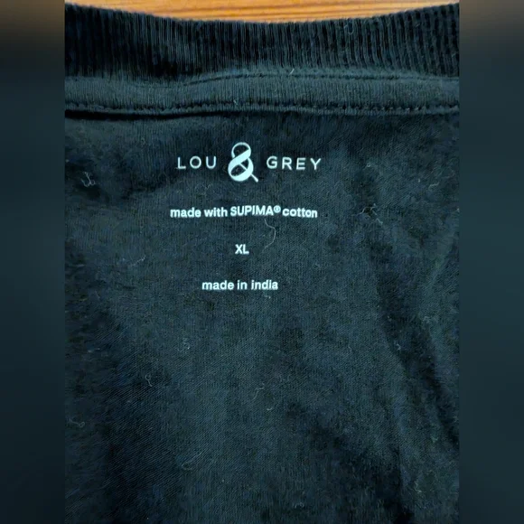 Lou & Grey Supima Cotton Black Tee Size XL - Picture 6 of 7